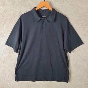 Built Different Mens 2XL Black Short‎ Sleeve Casual Polo Shirt Cotton Blend